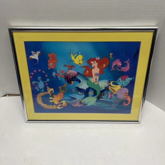 Disney Print The Little Mermaid Under the Sea Lithograph 11" X 14" Framed