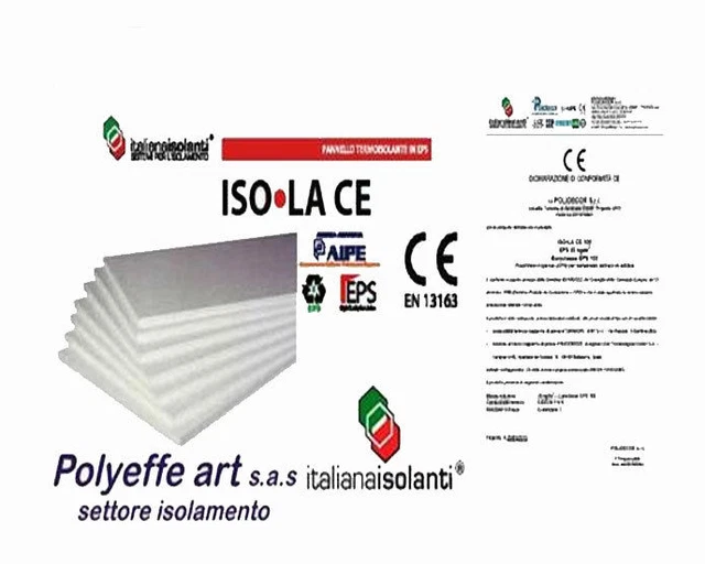 10 Pannelli Isolante Termico In EPS Grafite 6 Cm - Misure 100x50 Cm, Per Isolamento Pareti Fredde E Umide