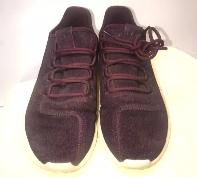 Adidas Womens Tubular Shadow Maroon Running Shoes Sneakers Size 8