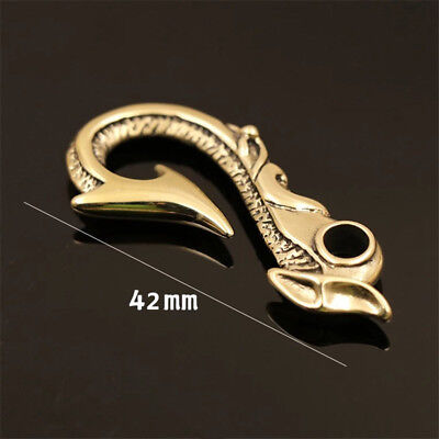 2pcs Brass Belt U Hook Dragonfly FOB Clip Keychain Rock Skull Knight Wallet