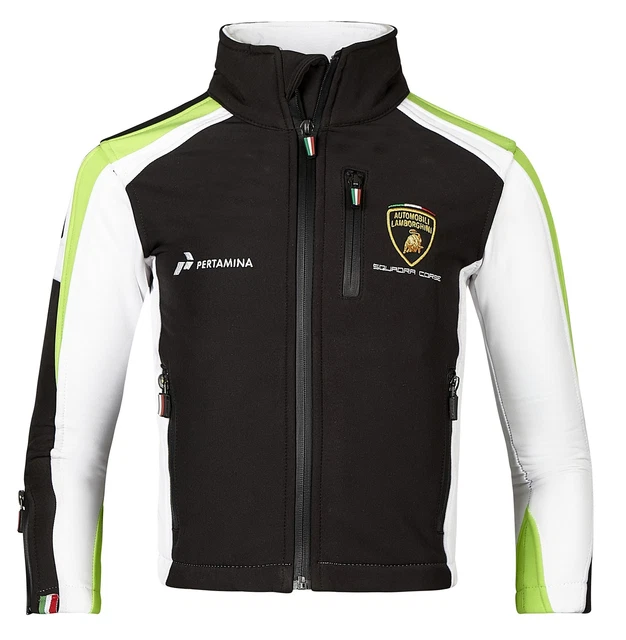 Giacca Cappotto Bambini Auto Lamborghini Righe Bambini Nero Nuova Età 3-4