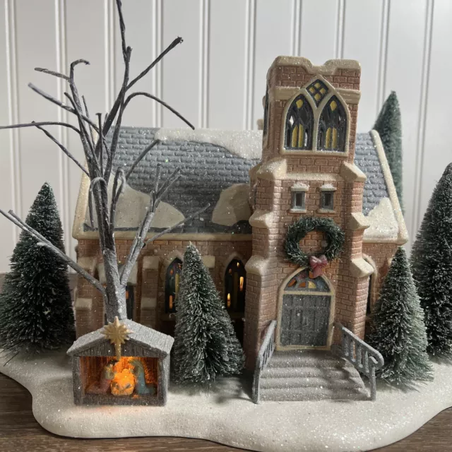 Department 56 Winter's Frost Holy Night Church with Box Christmas Village House