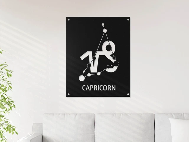 Capricorn Zodiac Sign Metal Wall Art, Custom Astrology Decor For Your Bedroom