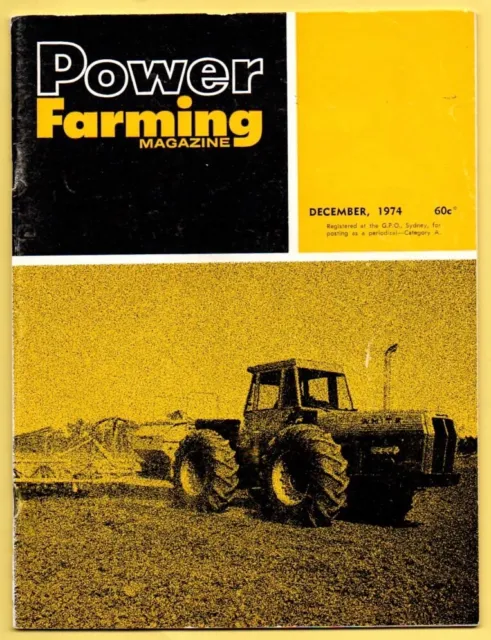 Vintage POWER FARMING Australian NZ Agriculture Magazine DEC 1974 Advertising