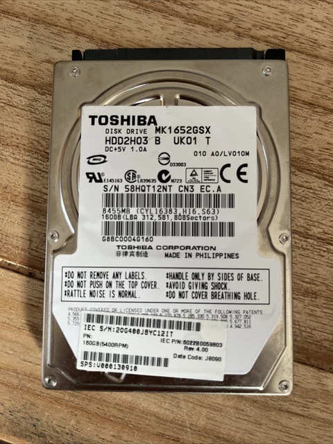 Disque Dur Interne Toshiba 2,5'' - 320 Go - HDD - 5400 RPM - Neuf Garanti