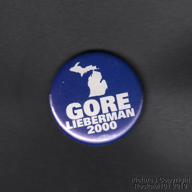 2000 Michigan Gore Lieberman Presidential Campaign Pin Pinback Button