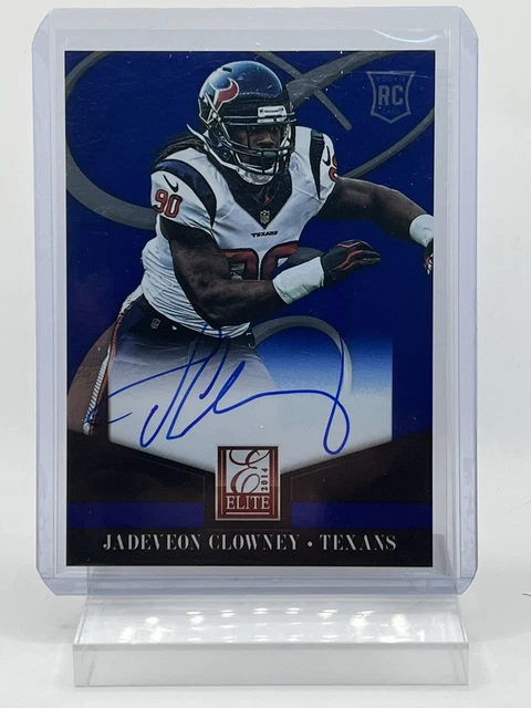 2014 Panini Elite #1 Jadeveon Clowney Texans RC Rookie On Card AUTO Blue Ref