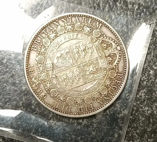 1889 Great Britain Silver 1/2 Half Crown, Victoria