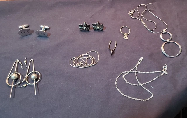 11 pcs STERLING SILVER Jewelry Lot