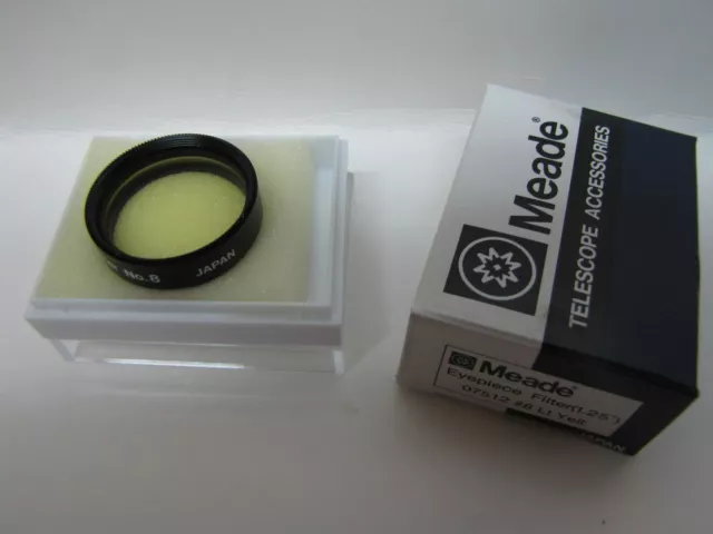 1.25" Meade LT Yellow #8 Telescope Eyepiece Filter Series 4000 Japan Coated New!