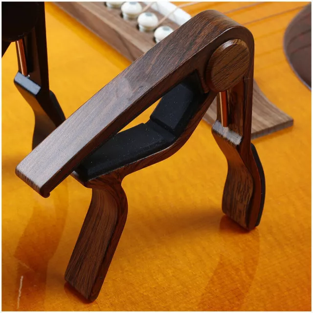 (Rosewood) Guitar Capo Clip Strong Universal Wooden Guitar Capo For Acoustic