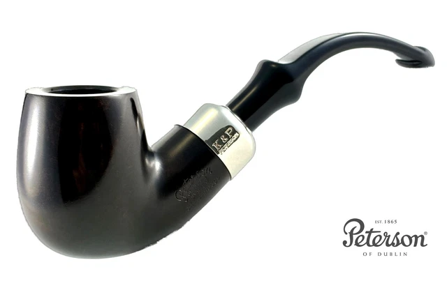 GERMANUS Pfeifenset Billiard 153 – Sandgestrahlt, Schwarz, Made In Italy Mit Tasche, Werkzeug & Filter