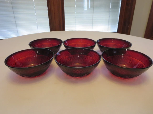 Saladier / Bol En Cristal Arcoroc Ruby Red - Vintage Rouge - Cristal D'Arques