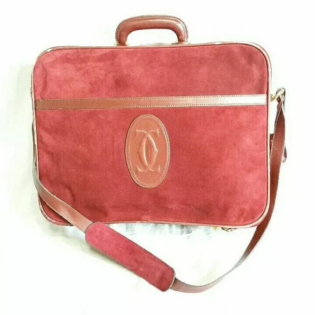 Authentic Cartier Vintage Must Trunk Travel Business Shoulder Bag
