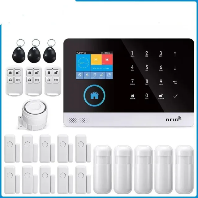Home Burglar Security Wireless Alarm System 433MHz WiFi GSM Smart App Control Ro