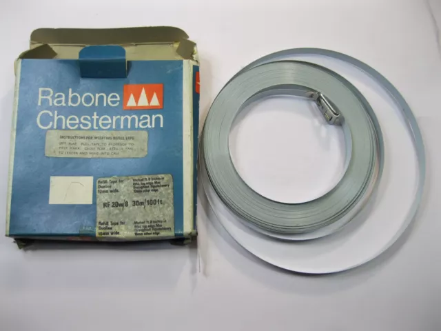 1 - Rabone Chesterman RF20W/8 - 30m/100FT Refill Tape for Duoline - 10mm Wide