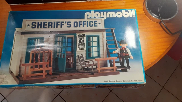 PLAYMOBIL Vintage 3423 – Set Western Avec Bureau Du Shérif, Prison Et Personnages (1983)