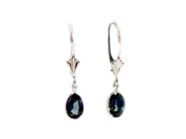 Antique 19thC 1½ct Blue Sapphire+Sterling Earrings - Ancient Celt Roman Sorcery