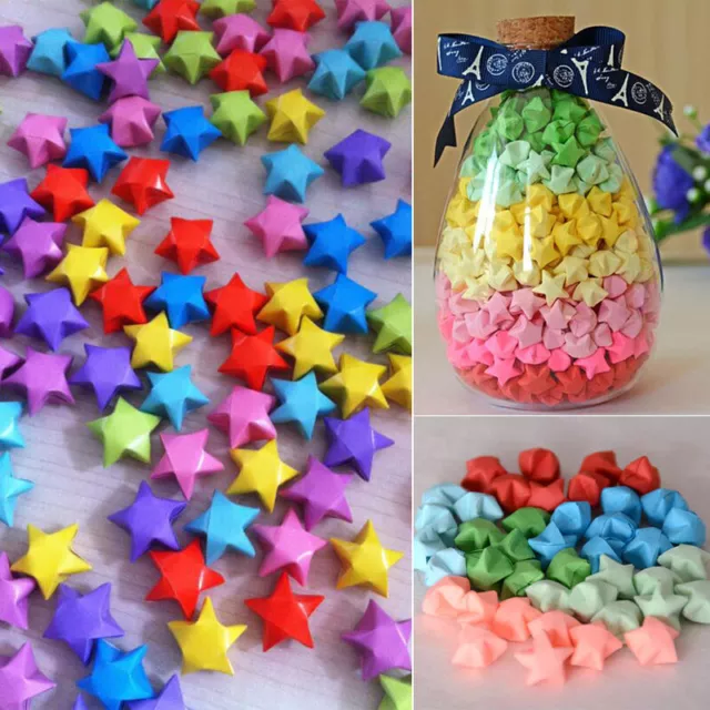 210PCS Luminous Paper Strips Origami Folding Lucky Star Ribbons Crafts  GiftN~KE