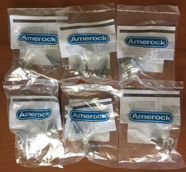 Lot of 6 Amerock Clear Glass Knobs BP55266CG10 1-1/16" Satin Nickel New