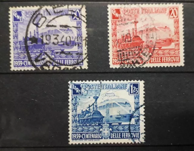 1939 Regno Francobolli Centenario  Ferrovie Serie Completa Usata