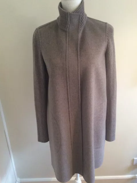 Nwt! Kinross Cashmere Rib Sleeve Zip Coat Cardigan  W/Pockets Size Small!