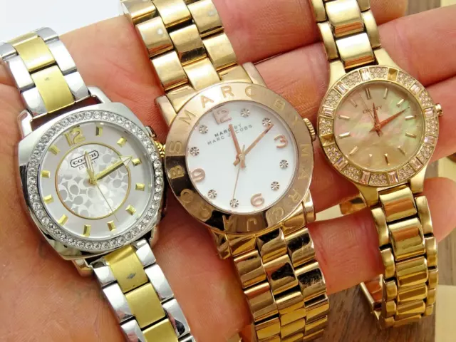 COACH DKNY & MARC JACOBS Ladies Designer Bracelet Wristwatch x 3