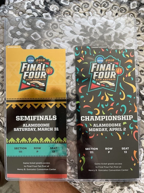 2018 Men’s NCAA Final Four Semi-Final and Championship Full Tickets SAN ANTONIO