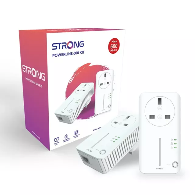 STRONG AV600 POWERLINE KIT, Data Transfer Speed Up to 600 Mbps, No Configuration