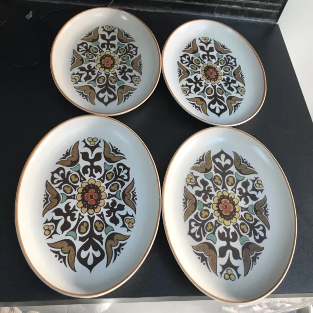 Vintage Denby Langley Canterbury Oval Serving Plates Dishes Platters X 4