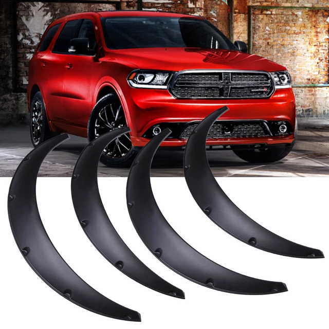 4pcs Black PU Flex Fender Flares Universal Fit For Dodge Durango – Extra Wide Body Kit