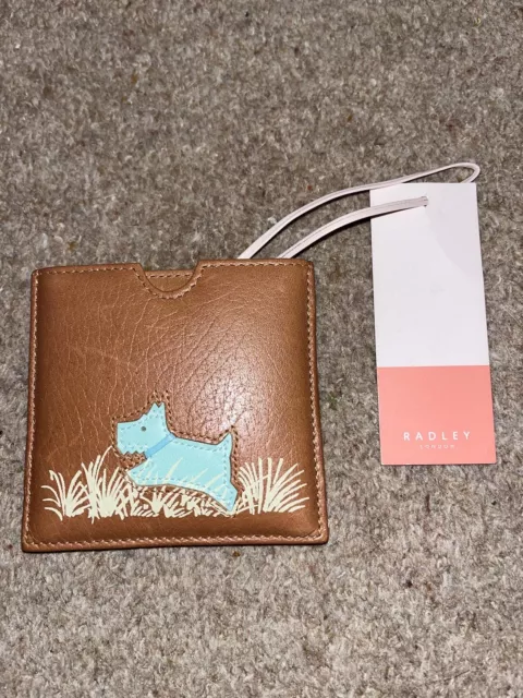 BNWT WOMENS RADLEY DOG DESIGN BROWN LEATHER COMPACT MIRROR  rrp £25