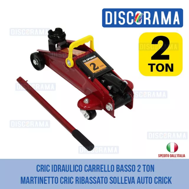CRIC IDRAULICO CARRELLO Basso 2 Ton Martinetto Cric Ribassato Solleva Auto  Crick EUR 54,90 - PicClick IT