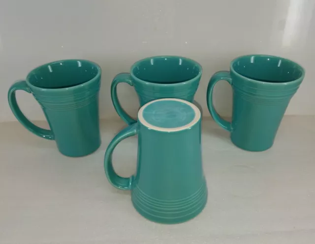 set 4 LATTE bistro MUG CUP turquoise blue FIESTA WARE 18 OZ new