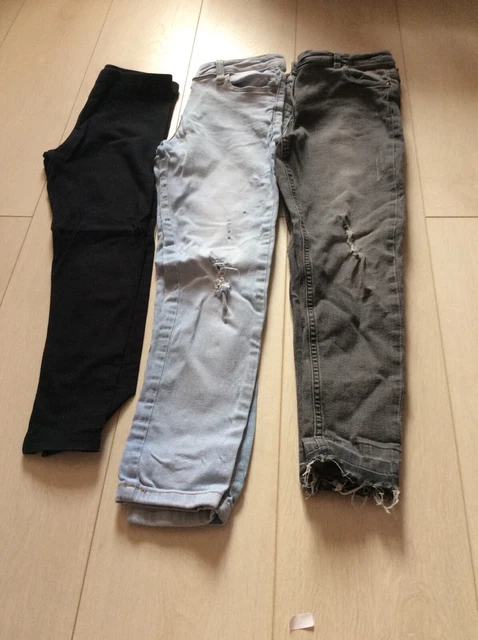 Pacchetto jeans e leggings sfilacciati per bambina Next età 10 anni vita regolabile