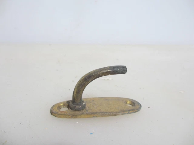 Victorian Brass Blind Tie Back Hook Hanger Bracket Antique Curtain Old Cord x1
