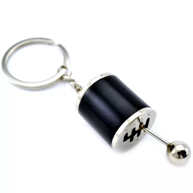 1x Black Keychains Manual Shift Gear Keychain Car Parts Shifter Knob Metal Gift