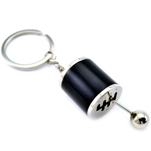 1x Black Keychains Manual Shift Gear Keychain Car Parts Shifter Knob Metal Gift