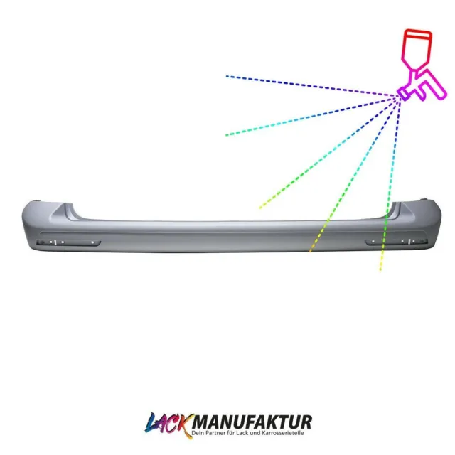 Stoßstange Hinten LACKIERT für VW T5 GP Multivan Transporter FACELIFT ohne PDC
