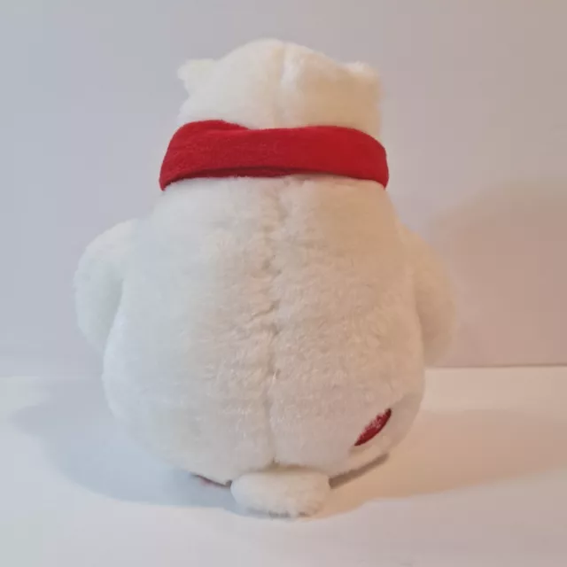Coca Cola Polar Bear Plush 8 Inch Sitting with Red Scarf Stuffed Animal Toy 3