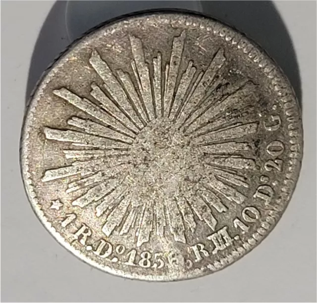 1856 Do Mexico 1 Real Silver Coin