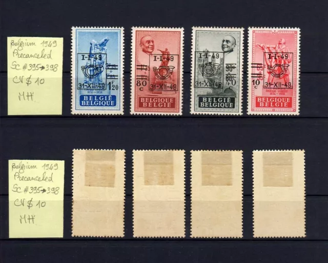 B360-BELGIUM BELGIQUE 1949 PRECANCELLED SC#395- 398 Full Set CV$10 MH RARE set