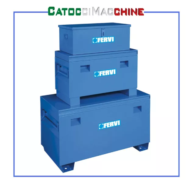 Baule In Acciaio Verniciato Con Maniglie Di Varie Dimensioni Fervi Serie 0363
