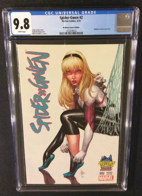 SPIDER-GWEN #2 Comic CGC 9.8 Midtown Comics Exclusive DEODATO Cover Marvel 2015