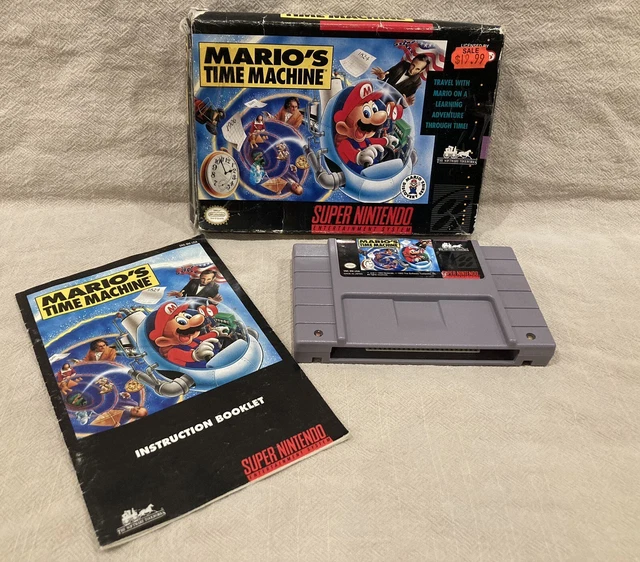 MARIO'S TIME MACHINE Super Nintendo - SNES - CIB avec boîte et manuel ...