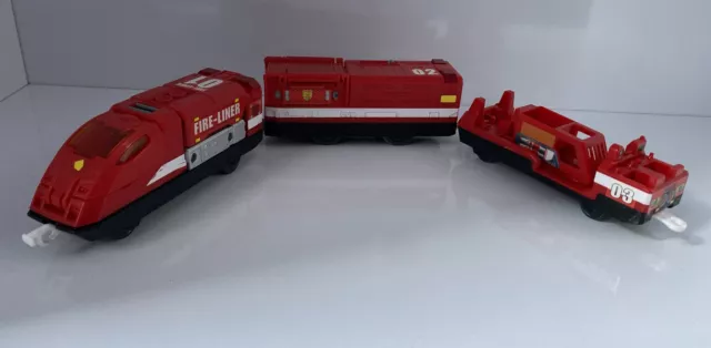 Tomy Tomica Trackmaster Hypercity Fire Liner Engine 2 Speed Battery Train