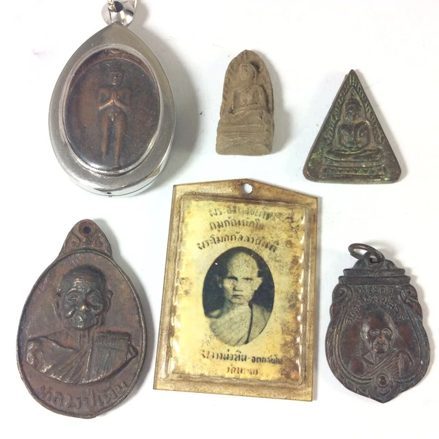 RARE 6 Coins Pendant Thai Amulet Talisman Magic Power Holy Coin Protection d2