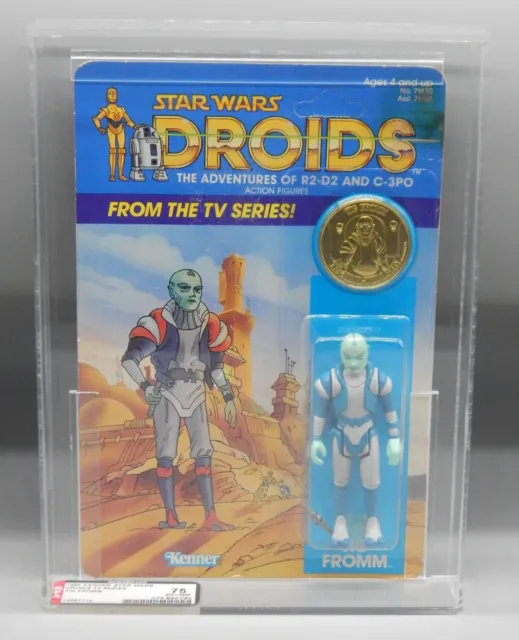 1985 AFA 75 Kenner STAR WARS Droids Cartoon TIG FROMM action figure MOC sealed !