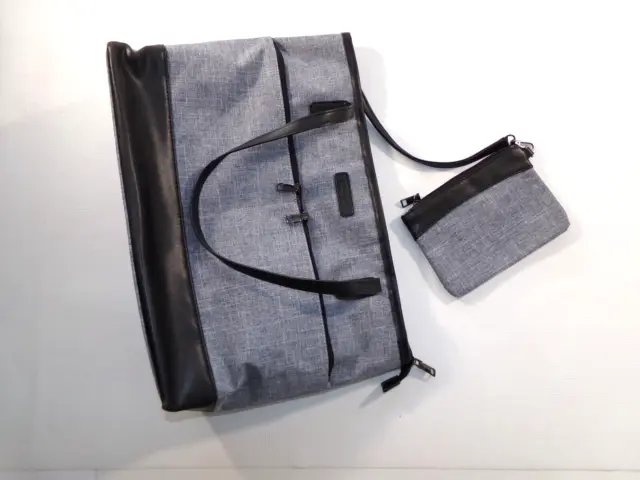 Kasgo Women's Large 15.6 inch Laptop Tote Handbag Water Resistant Gray Travel