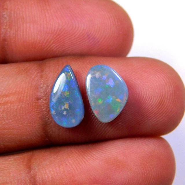 Lot d'opale australienne bleue naturelle, feu ardent, fabrication de...